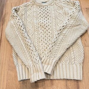Classic Cream Cable Knit Sweater